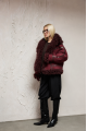 Burgundy suede double-sided sheepskin coat made of natural sheepskin